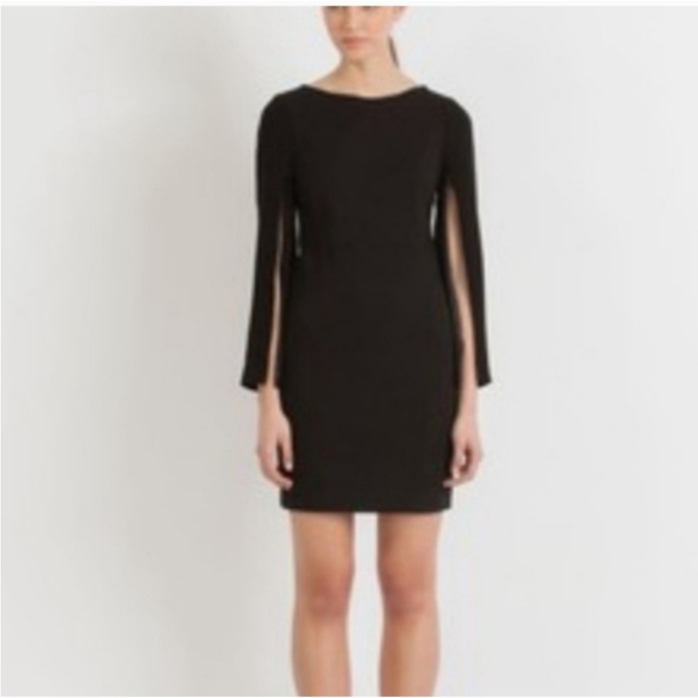 Zara black dress long split sleeves